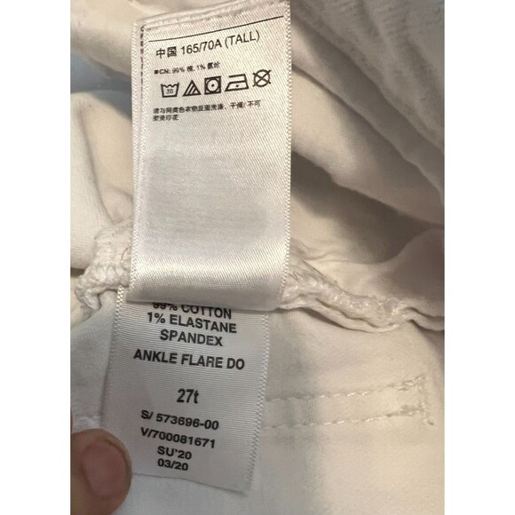 Gap Denim Ankle Flare Jeans Women's Size 4t White Distressed Denim High Waist - Picture 13 of 15